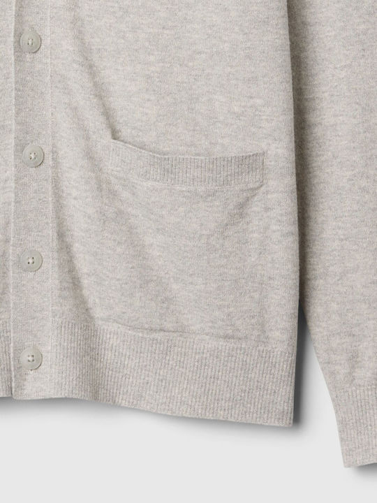 Ανδρική Ζακέτα Πλεκτή με Κουμπιά Light Grey Heather