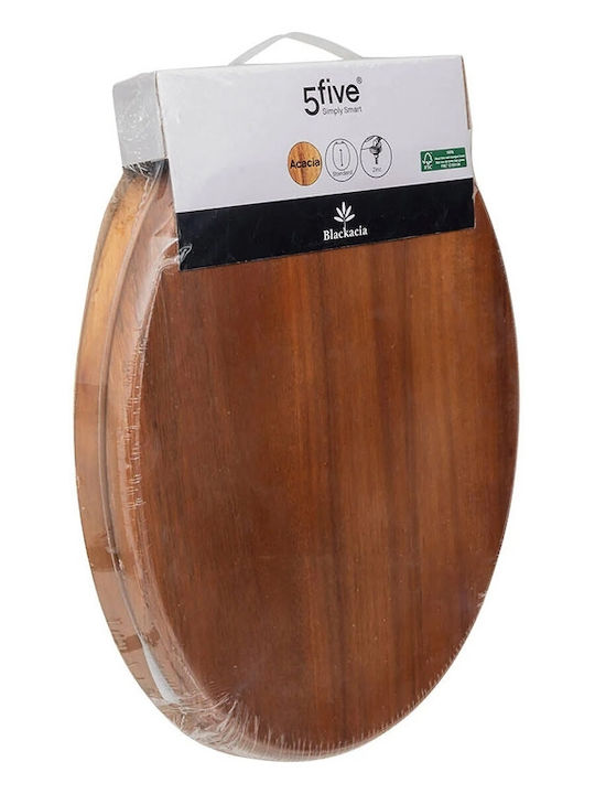 5Five Wooden Toilet Seat 46.5x37.3cm Beige