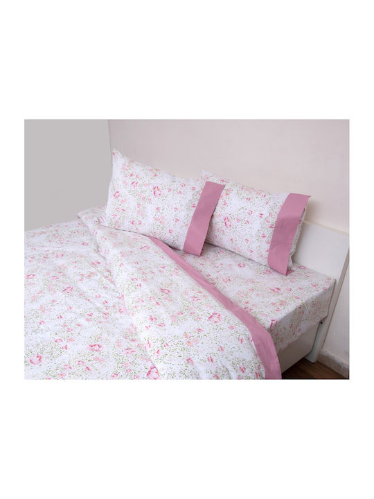 Anna Riska Duvet Set Queen 220x240cm Border 3002 Pink 3pcs