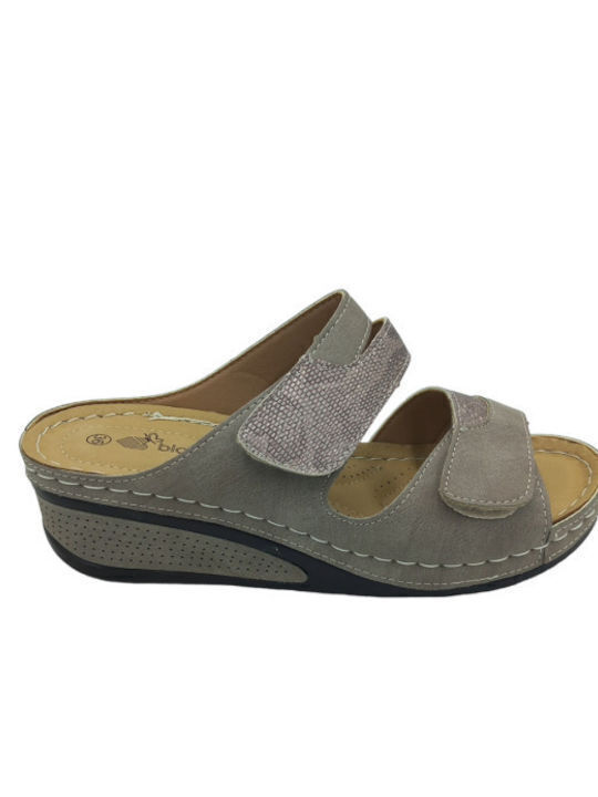 Blondie Women's Flat Sandals Flatforms in Gray Color