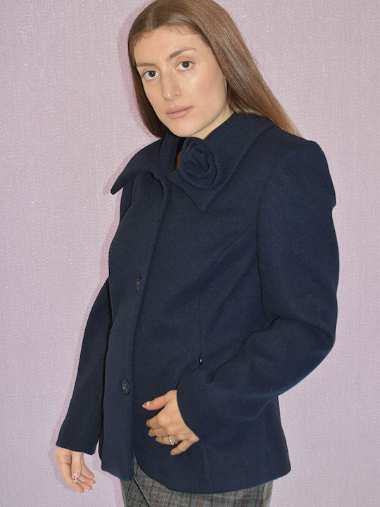 Damen BLUE Mantel mit Knöpfen
