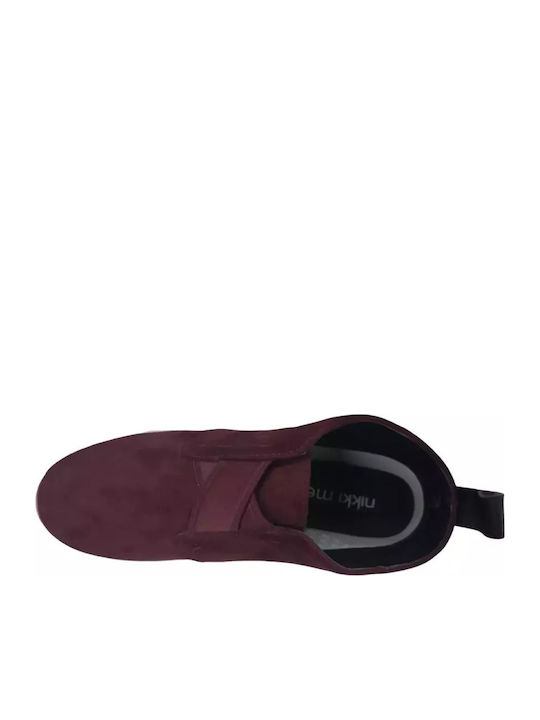 11543-3 Bordeaux Suede Damen Sneakers Rot