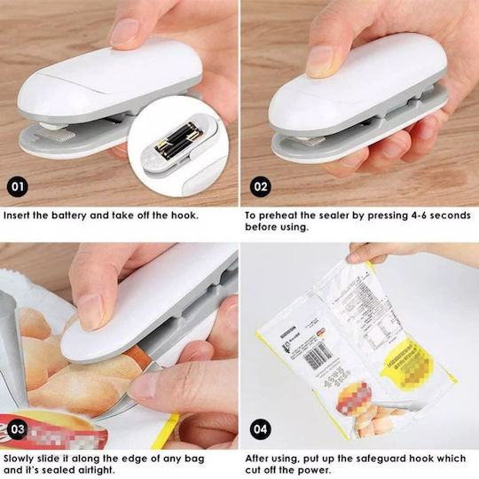 HUH-0002 Vacuum Sealer for Food Bags 14.4x3.5x4cm White