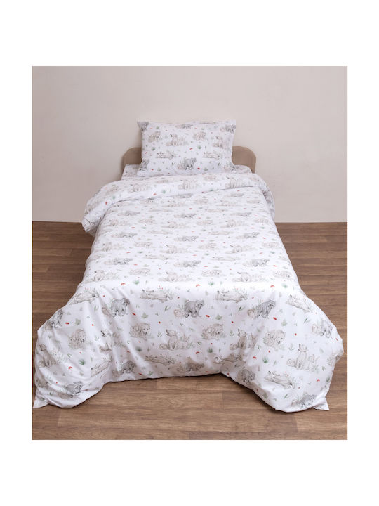 Viopros Sheet Set Semi-double with Elastic Band Cotton White 120x200cm 3pcs