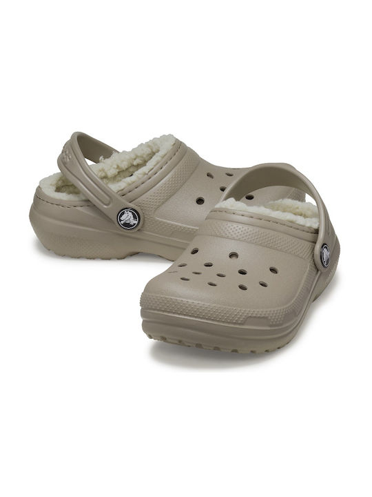 Crocs Kids Slippers Beige Classic Lined Clog