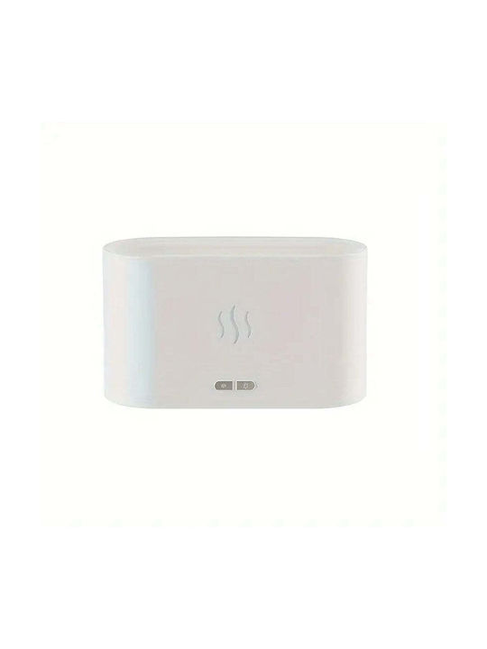 Difuzor Aromaterapie Umidificator Efect Flacără Ultrasonic 3 În 1 180ml LED 10.1x17.1x7.5cm Alb Negru