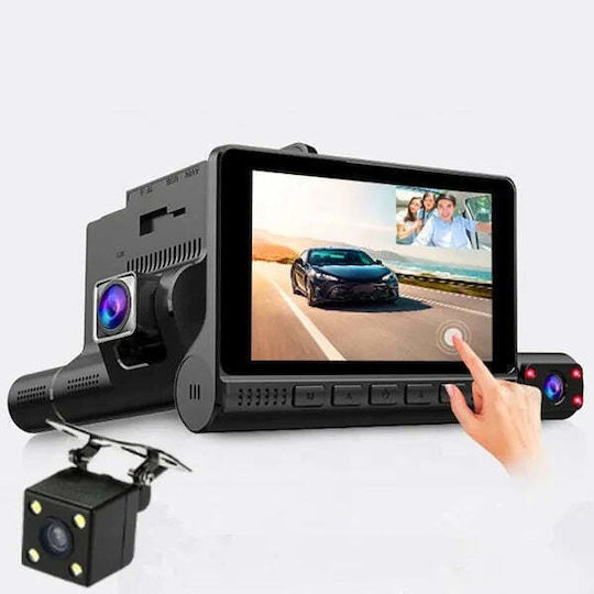 Triple Automatic DVR Camera Touch Screen Video Full HD 1080x1920 Motion Sensor Black