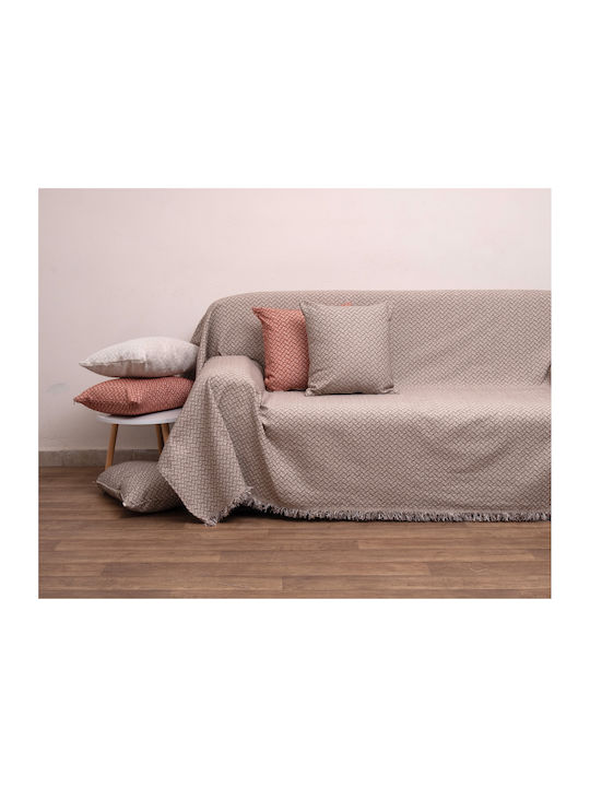 Viopros Three-Seater Sofa Throw Chenille 180x280cm Linen