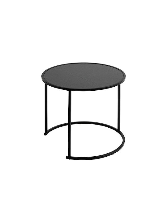 Set Zigon Rotund Noan Din Lemn Negru 3 Bucăți L54xÎ54xH45cm