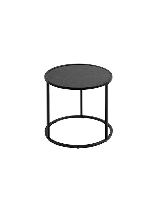 Set Zigon Rotund Noan Din Lemn Negru 3 Bucăți L54xÎ54xH45cm