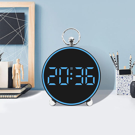 Ceas de Masă și Perete Digital cu Alarmă, Funcție Snooze, Lumină LED, Mod Noapte, Control Vocal, USB