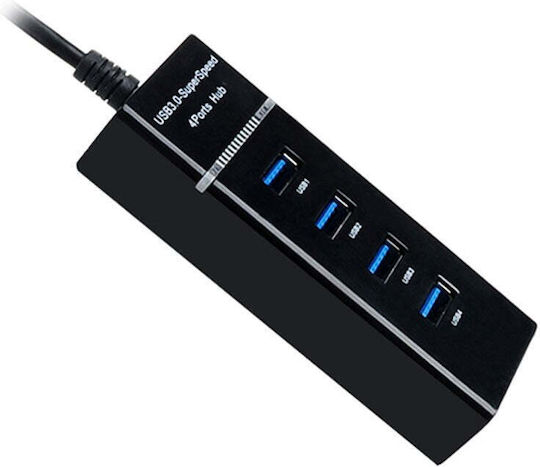 Distribuitor USB 4 Porturi USB 3.0 Ultra Subțire Încărcare sau Transfer de Date 5Gbps Negru