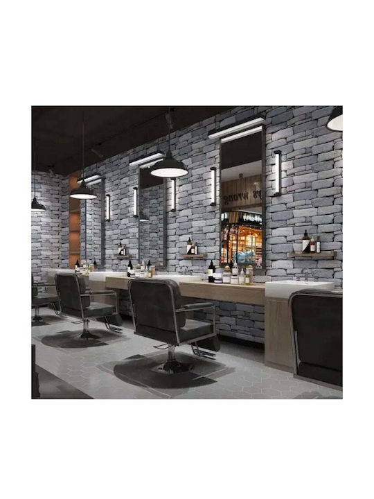 Set de 5 X Tapet Decorativ Autocolant Spumă Moale Lavabil Adeziv Puternic Instalare Ușoară 30x60cm Design Piatră Gri