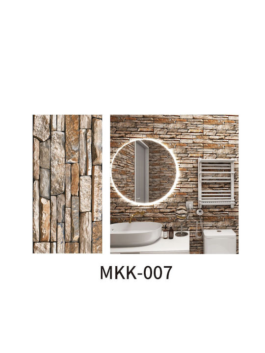Set de 5 X Tapet Decorativ Autocolant Spumă Moale Lavabil Adeziv Puternic Ușor de Instalare 30x60cm Design Piatră Maro 007