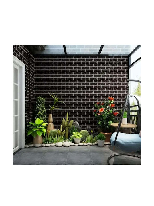 Set de 5 X Tapet Decorativ Autocolant Spumă Moale Lavabil Adeziv Puternic Instalare Ușoară 30x60cm Model Marmură Neagră