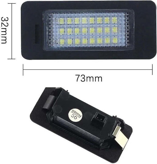 Set de 2 becuri LED pentru plăcuța de înmatriculare compatibile cu VW, fără erori, lumină albă rece