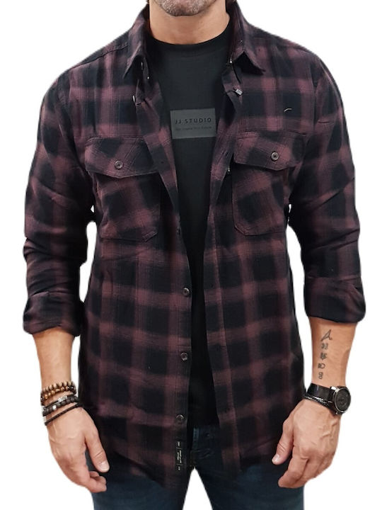 Rebase Shirt Checked Black, Plum