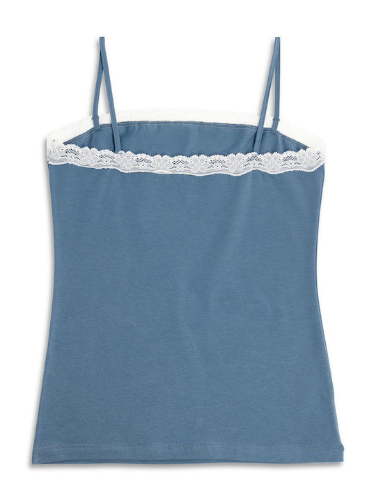 Cotonella Women's T-Shirt with Spaghetti Strap Blue