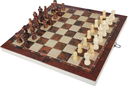 Wooden Checkers & Dice Set for Backgammon Black 15pcs