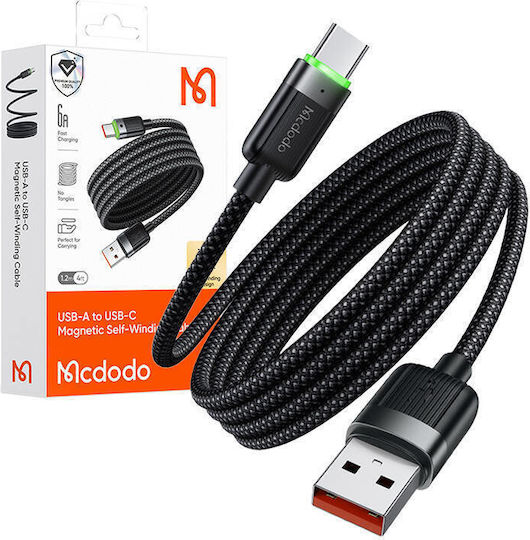 Mcdodo Magnetic USB 2.0 Cable USB-C male - USB-A 100W PD Μαύρο 1.2m 556Z72