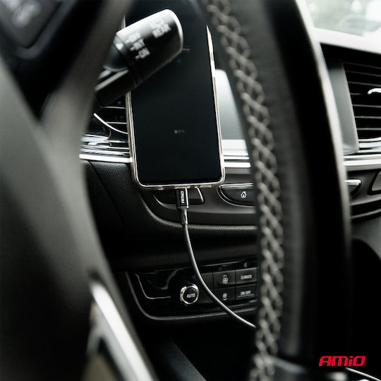 AMiO USB 2.0 Cable USB-C male - USB-A Μαύρο 2m 03900