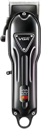 Vgr V-051 Tragbarer Kabelloser 5W USB Stahlklingen-Haarschneider mit 4 Führungskämmen Schwarz