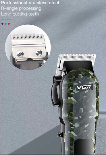 VGR Επαναφορτιζόμενη Κουρευτική Μηχανή Camo VL-655