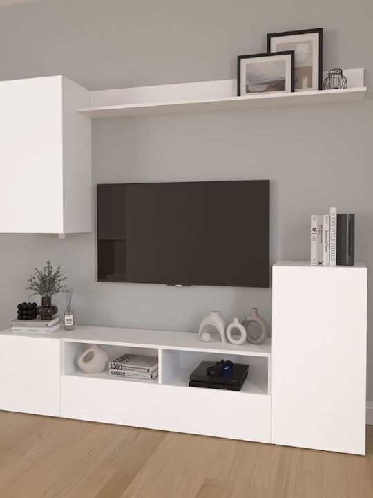 Rodos Living Room TV Unit White L210.2xW36xH90.4cm