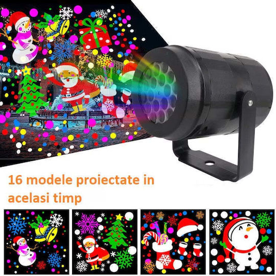 Christmas Laser LED Spotlight for Indoor Use 16 Patterns Black