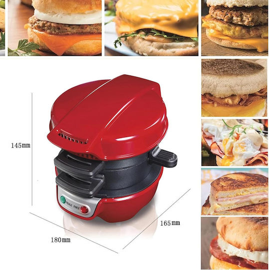 Aparat pentru Mini Burgeri R.666 600w Roșu