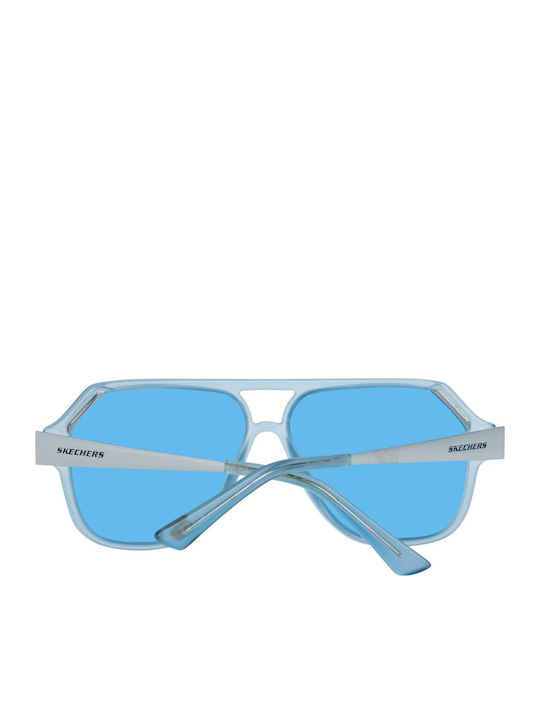 Skechers Men's Sunglasses with Blue Plastic Frame and Light Blue Lens SE6119 91V