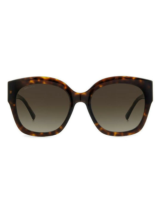 Jimmy Choo Women's Sunglasses with Brown Tartaruga Plastic Frame and Brown Gradient Lens LEELA/S 086/HA