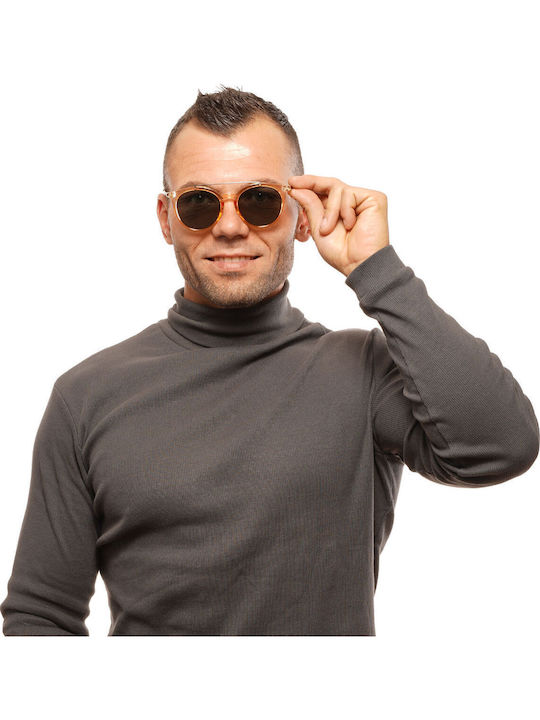 Skechers Unisex Sunglasses with Orange Frame and Green Lens SE6107 42R