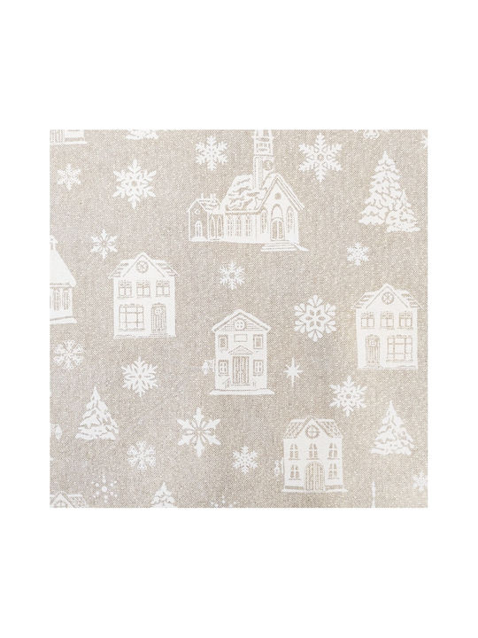 Eurolamp Christmas Tablecloth Runner Fabric Beige L150xW35cm.