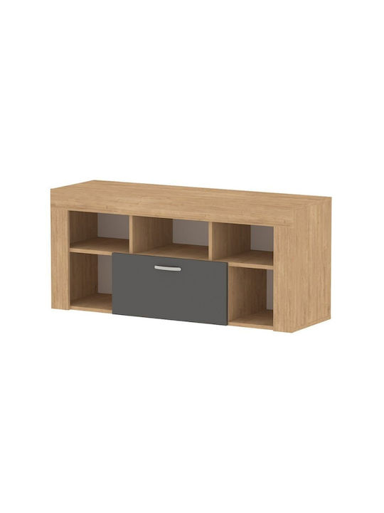 Έπιπλο Τηλεόρασης Midili Sapphire Oak - Ανθρακί Μ135xΠ42xΥ60.7cm