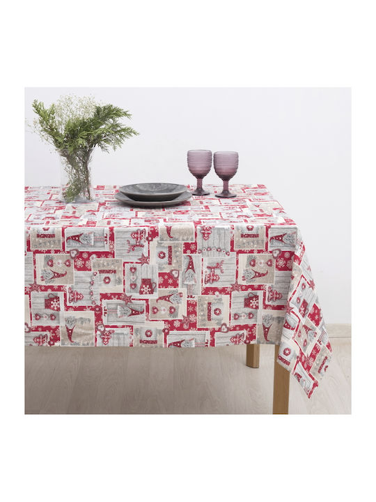 Dimeco Christmas Tablecloth Red L140xW220cm.