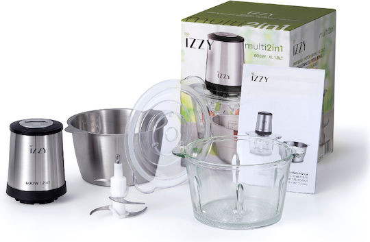 Izzy IZ-6904 Multi Chopper 600W mit Behälter 1,8l Inox