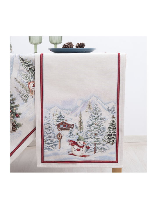 Dimeco Christmas Tablecloth Square Fabric Gray L100xW100cm.