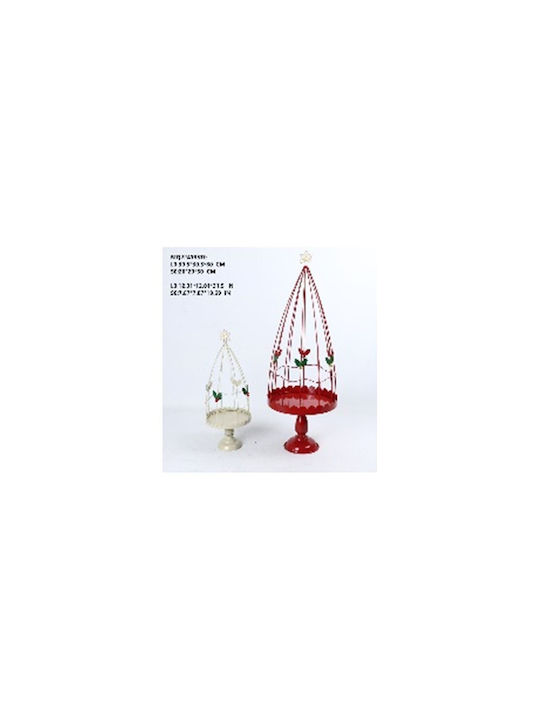 Iliadis Set Christmas Cake Stands Metallic Red 2pcs