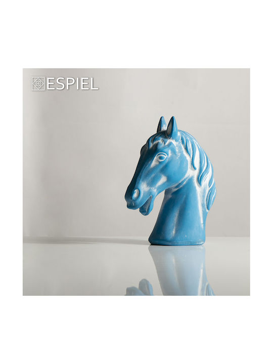 Espiel Set of Decorative Animals made of Ceramic in Blue ERT306K4 15x7.5x19cm 4pcs