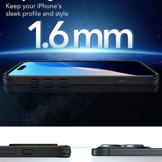 ESR Classic Hybrid Halolock Umschlag Rückseite Silikon / Kunststoff 0.7mm Transparent (iPhone 17 Pro / iPhone 16 Pro)