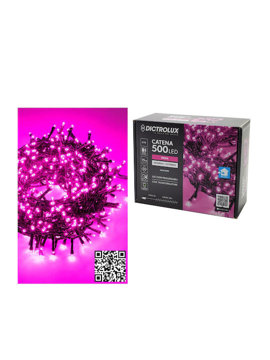 500 Λαμπάκια LED 17μ. Ροζ σε Σειρά 500 Λαμπάκια LED 17μ. Ροζ σε Σειρά