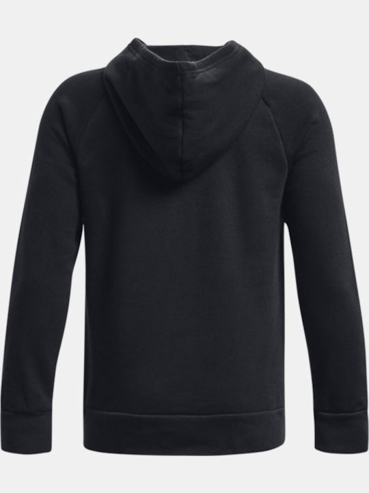 Under Armour Fleece Kids Sweatshirt with Hood and Pockets Black Rival
