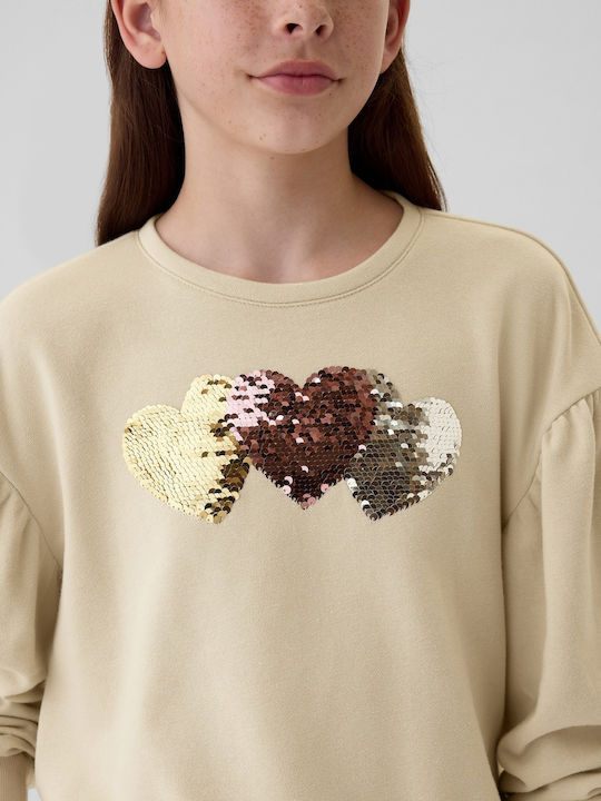 Kinder-Sweatshirt Beige Graphic