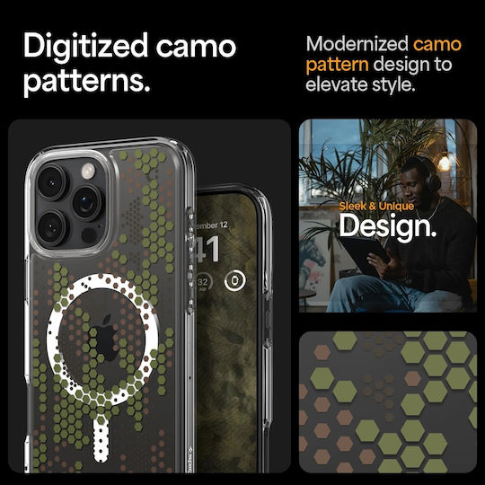 Spigen Ultra Hybrid MagFit Back Cover Plastic Digital Camo (iPhone 16 Pro)