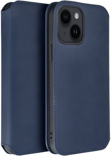 Dual Pocket Book Leather / Plastic Navy Blue (iPhone 16 Plus)