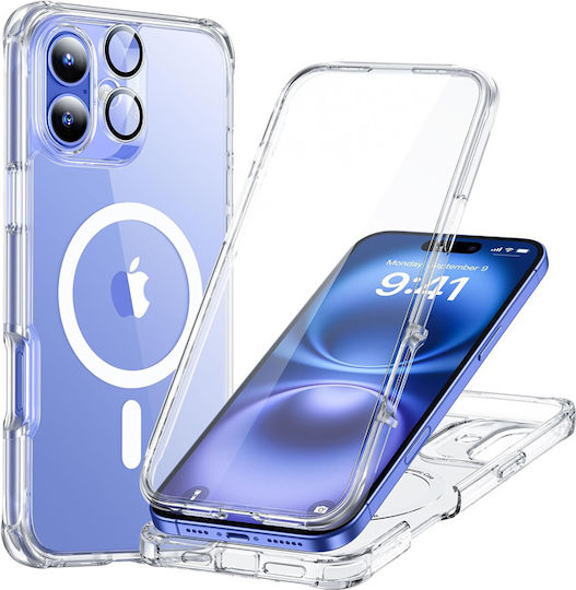 ESR Tough Halolock 360 Full Cover Tempered Glass / Silicon / Plastic 1mm Transparent (iPhone 16)
