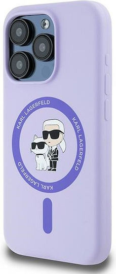 Karl Lagerfeld Case Iphone 15 Pro Compatible Magsafe Klhmp15lscmkcrhu Silicone Kc Body Ring Purple