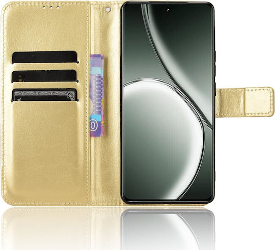 Wallet Piele artificială / Plastic / Silicon Auriu (Realme GT 6)