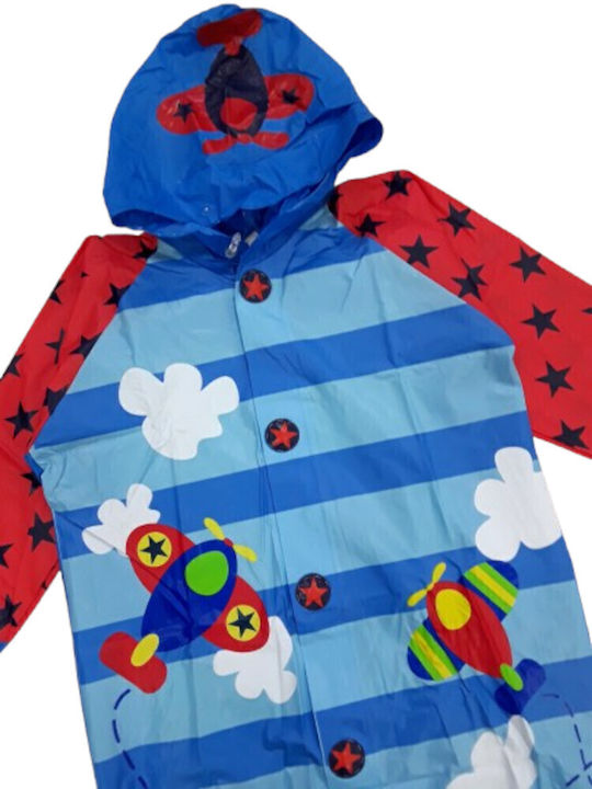 Waterproof Kids' Casual Jacket with Hood Blue